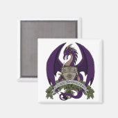 Paarse Stonefire Dragons Crest Magnet (Voorkant / Achterkant)