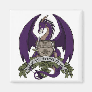 Paarse Stonefire Dragons Crest Magnet