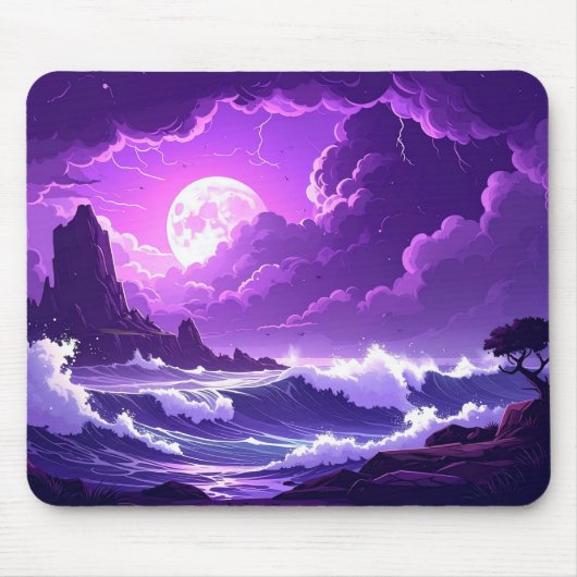 Paarse Stormmaan Muismat – Midnight Wave-editie (Voorkant)