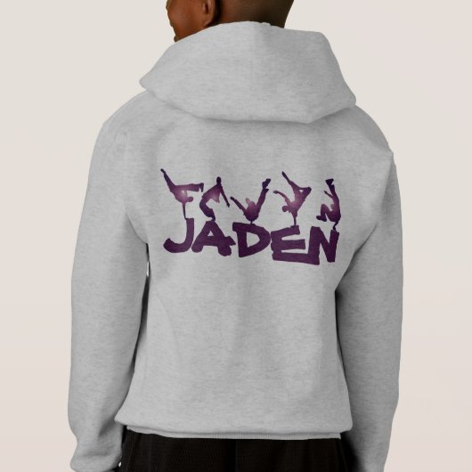 Paarse straatdansers (naam toevoegen!) Hoodie (Achterkant)