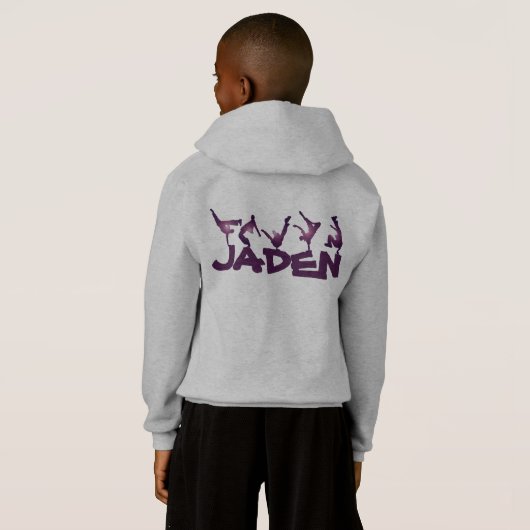 Paarse straatdansers (naam toevoegen!) Hoodie (Achterkant volledig)