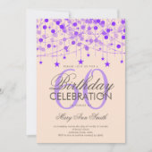 Paarse stralen en sterren op elke zondag kaart (Voorkant)