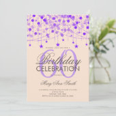 Paarse stralen en sterren op elke zondag kaart (Staand voorkant)