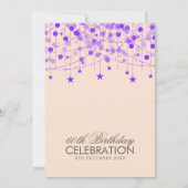 Paarse stralen en sterren op elke zondag kaart (Achterkant)