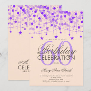 Paarse stralen en sterren op elke zondag kaart