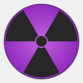 Paarse stralingssymbool Sticker (Voorkant)