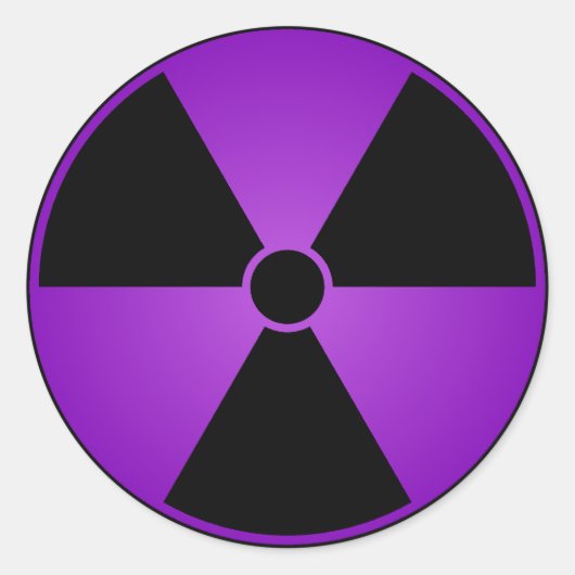 Paarse stralingssymbool Sticker (Voorkant)