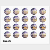 Paarse Strand Huwelijksstickers Ronde Sticker (Vel)