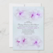 paarse strand huwelijksuitnodiging met hibiscus kaart (Voorkant)