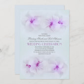 paarse strand huwelijksuitnodiging met hibiscus kaart (Voorkant / Achterkant)
