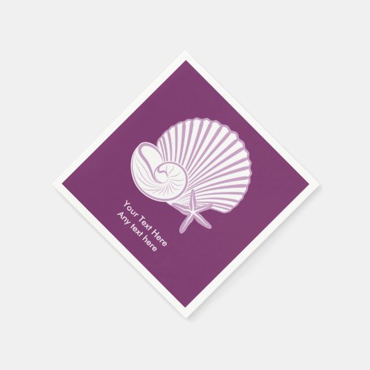 Paarse strand thema servetten (Hoek)