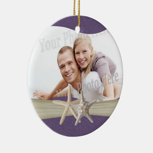 Paarse strand zeesterren foto keramisch ornament (Rechts)