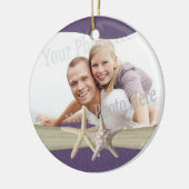 Paarse strand zeesterren foto keramisch ornament (Links)