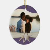 Paarse strand zeesterren foto keramisch ornament (Rechts)