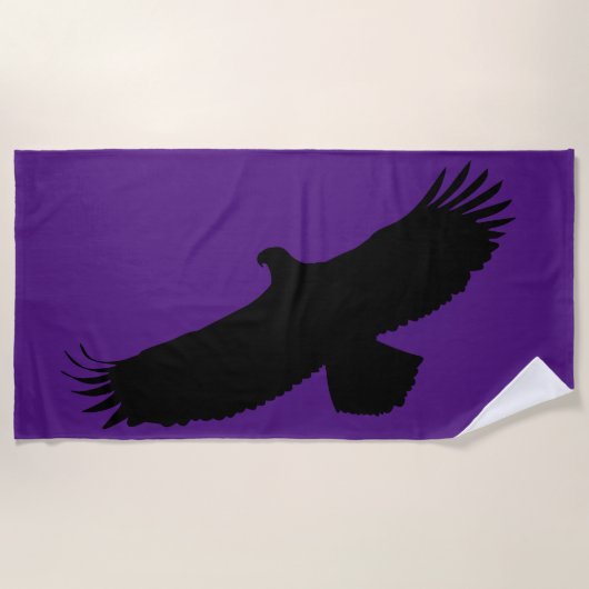 Paarse strandlaken met Flying Eagle Kies kleur (Voorkant)