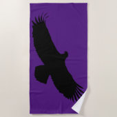 Paarse strandlaken met Flying Eagle Kies kleur (Voorkant)