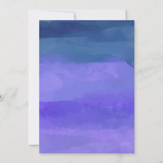 Paarse strandstralen zondag-uitvindingen kaart (Achterkant)