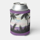 Paarse strandzonsondergang blikjeskoeler (Blikje Achterkant)