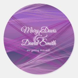 Paarse Streaks Wedding Ronde Sticker