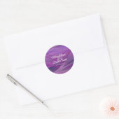 Paarse Streaks Wedding Ronde Sticker (Envelop)