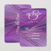 Paarse Streaks Wedding RSVP Kaartje (Voorkant / Achterkant)