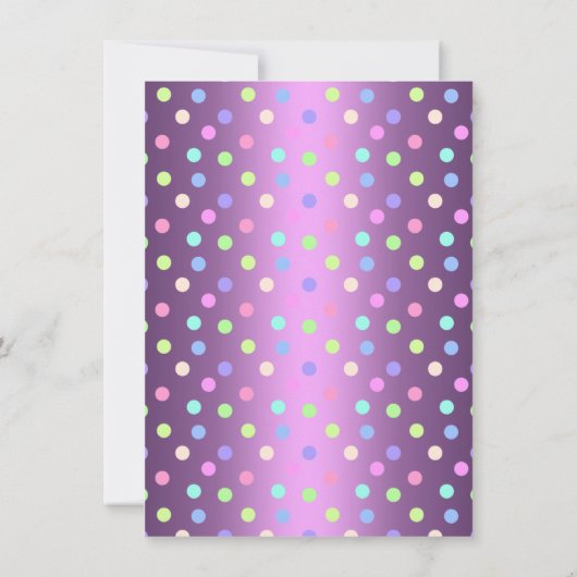 Paarse Streamers & Cake Sweet 16 Verjaardag Uitnod Kaart (Achterkant)