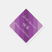 Paarse Streep 80ste Verjaardag Party Paper Servetten (Hoek)