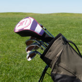 Paarse streep | Golf | monogram met gepersonalisee Golfheadcover (Insitu)