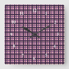 Paarse streep Lila met Amethyst Vierkante Klok