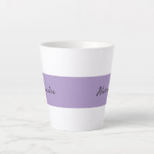 Paarse Streep Met Naam Sjabloon Latte Mok (Voorkant)