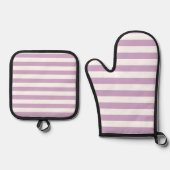 Paarse streep ovenwant & pannenlap set (Voorkant)