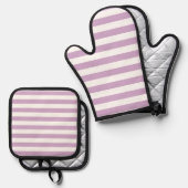 Paarse streep ovenwant & pannenlap set (Voorkant / Achterkant)