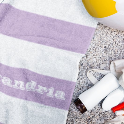 Paarse streep strandlaken