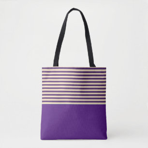 Paarse streep tote bag