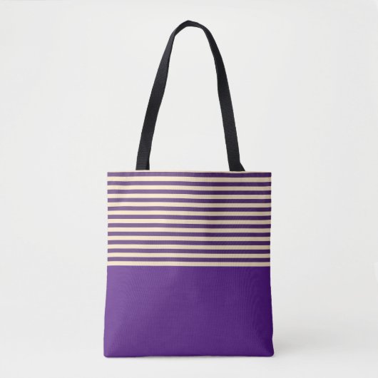 Paarse streep tote bag (Voorkant)
