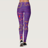 Paarse streepjesachtige Leggings (Achterkant)