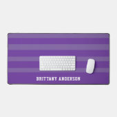 Paarse Streepjespatroon Wit Gepersonaliseerd Bureaumat (Keyboard & Muis)