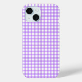 Paarse streeppatronen Schattige iPhone 15 Case