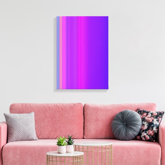 Paarse strepen canvas afdruk (Insitu (Woonkamer))
