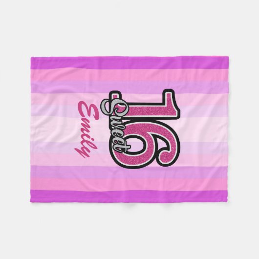 Paarse strepen fleece deken (Voorkant (Horizontaal))