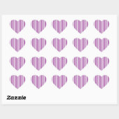 Paarse strepen hart sticker (Vel)