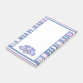 Paarse strepen, harten en bloemen Post-it® Notes (Schuin)