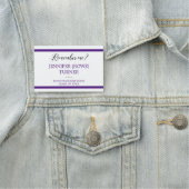 Paarse strepen herinneren me schoolklas reünie naamplaatje (In situ)