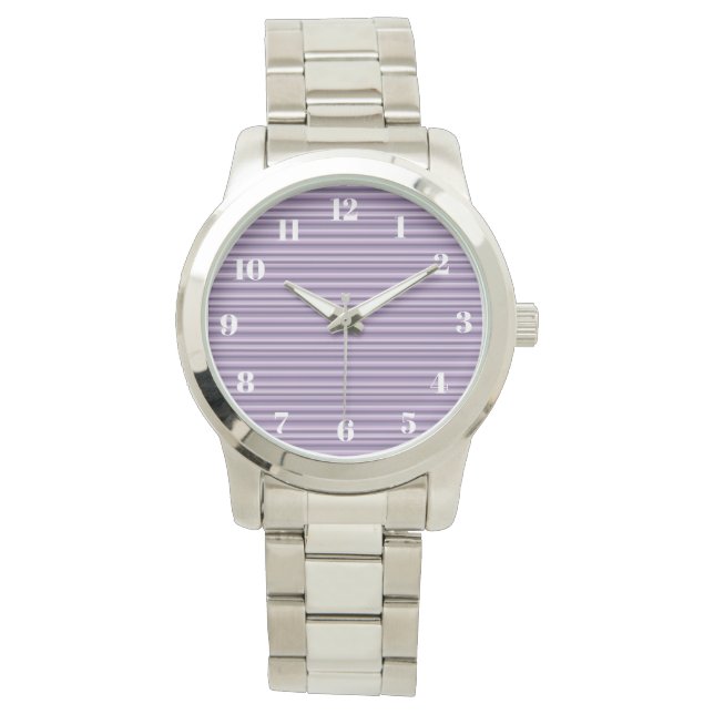 Paarse strepen horloge (Voorkant)