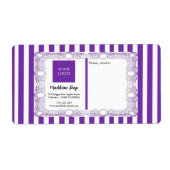 Paarse Strepen & Krullerige Rand & Logo Etiket (Voorkant)