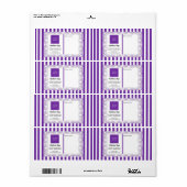 Paarse Strepen & Krullerige Rand & Logo Etiket (Full Sheet)