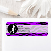 Paarse strepen; kunstschaatsen etiket (Insitu)