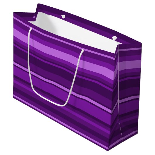 Paarse strepen large cadeautasje (Voorkant Gekanteld)