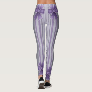 Paarse strepen Lavendel Dream AI kunst Leggings