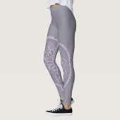 Paarse strepen Lavendel Dream AI kunst Leggings (Links)